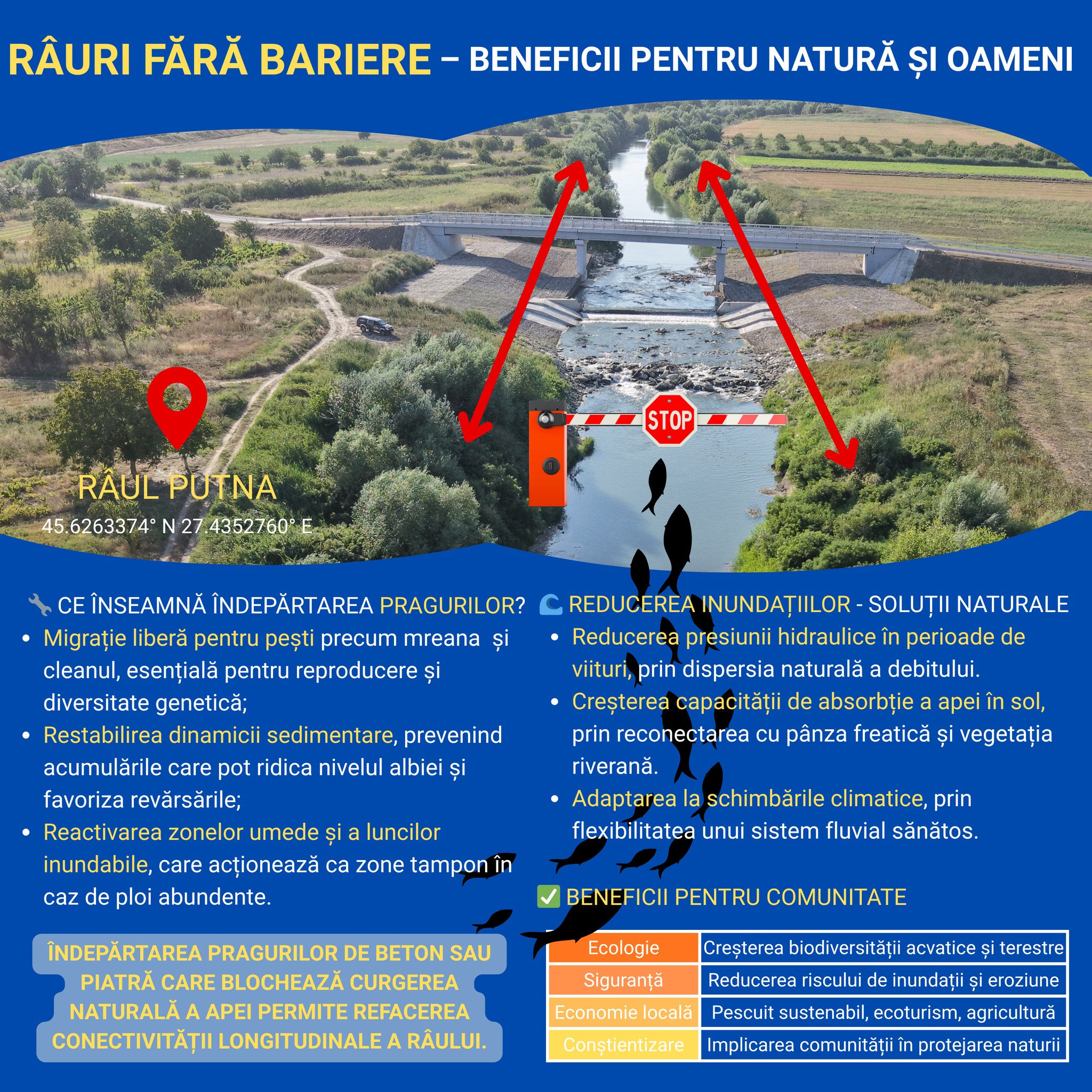 ACDB - 🌿 Râul Putna – Când râul curge, comunitatea prosperă! 🌊Pragurile ...