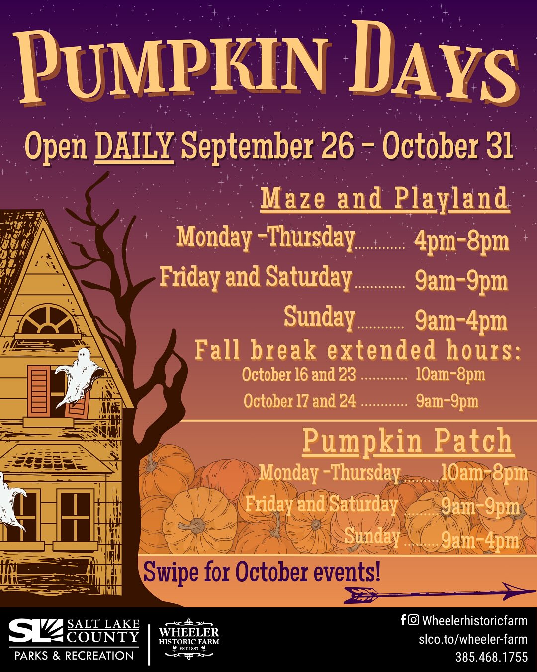 Pumpkin days AND Food Truck... - Wheeler Historic Farm | Facebook