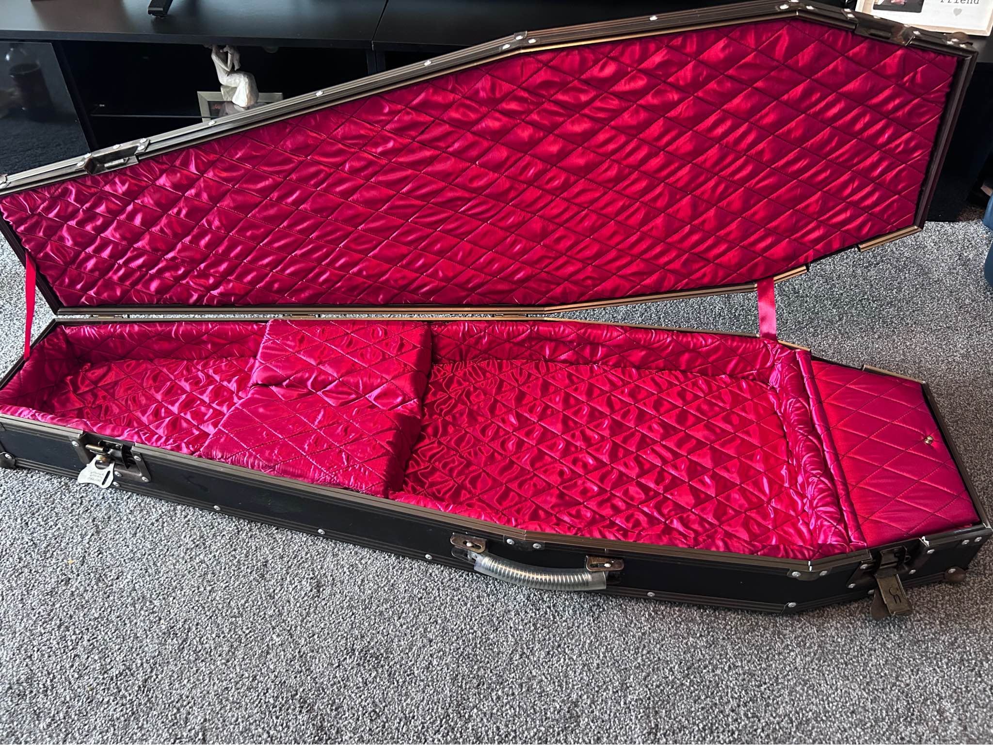 Casket By Warwick Guitar Coffin Hard Travel case, Red Velvet Interior ...