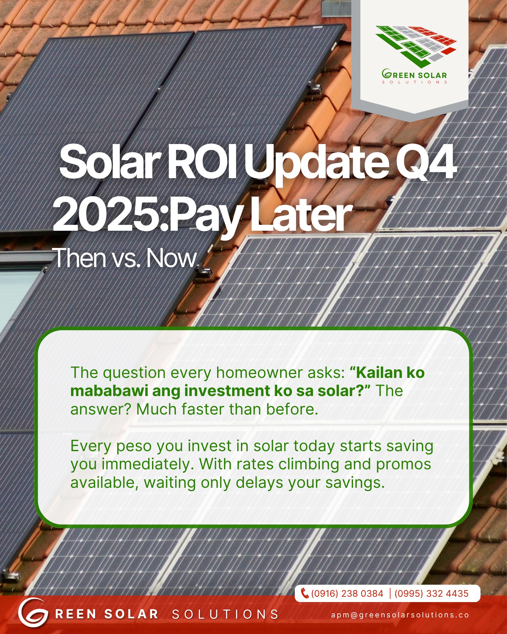 Green - 📊 Solar ROI Update Q4 2025: Then vs. Now The question every ...