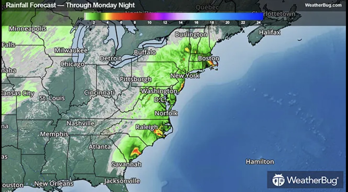 WeatherBug - Hello October Nor'easter! 🌊💨 Heavy rain and strong winds ...