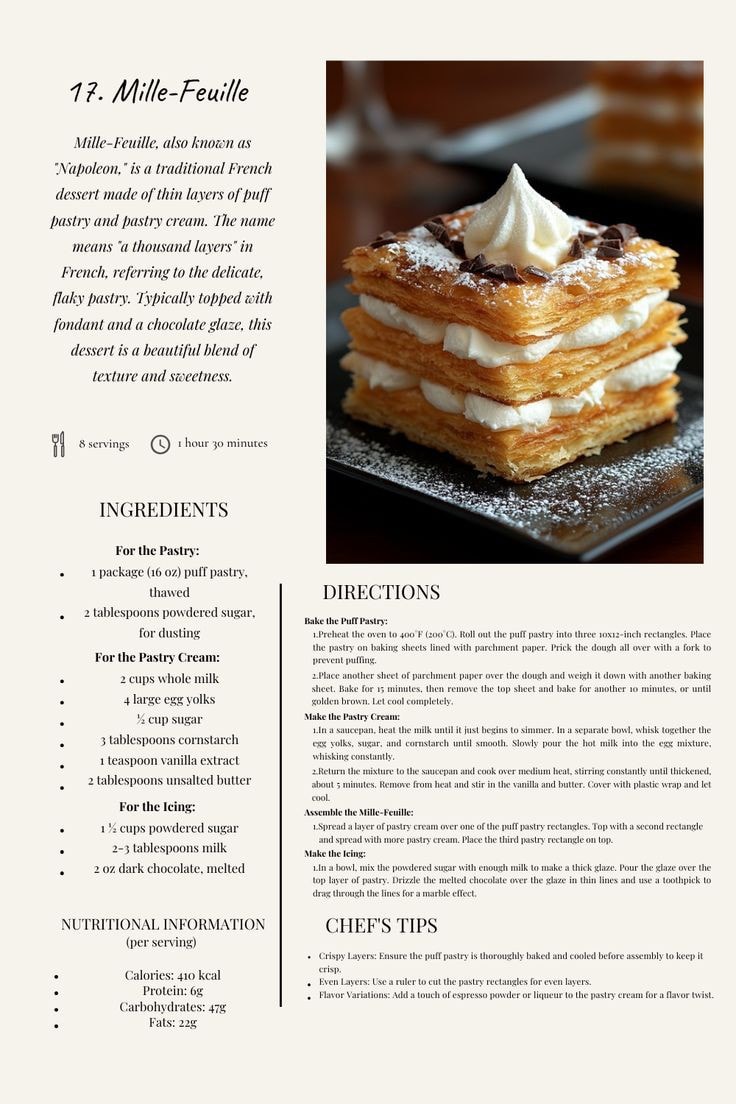 Pastry4you - Mille-Feuille Mille-Feuille, also known as... | Facebook