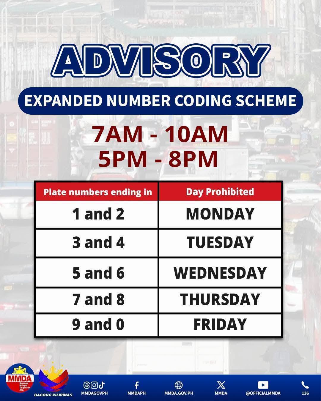 News5 - EXPANDED NUMBER CODING SCHEME Ipinatutupad na... | Facebook