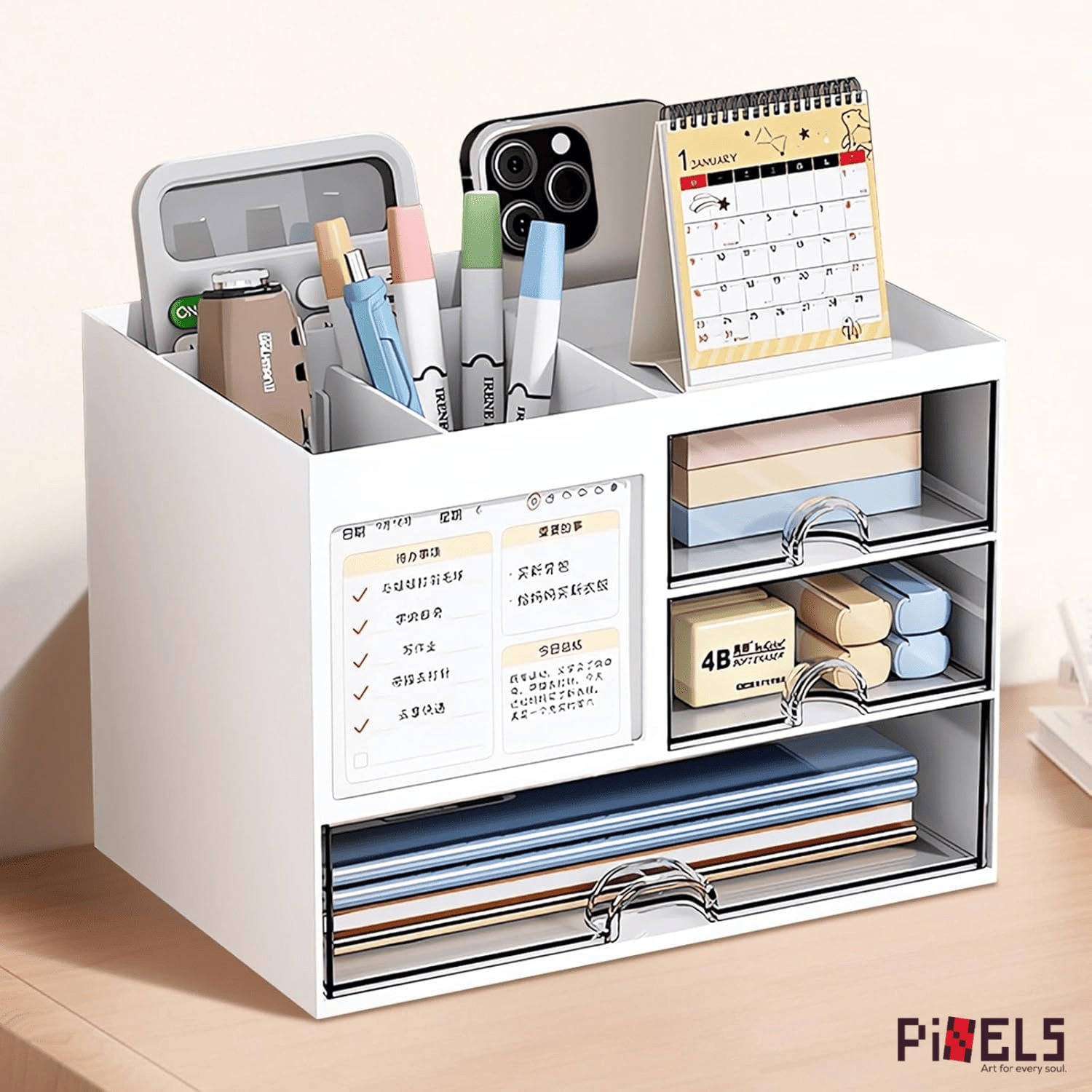 Pixels - Large Capacity Desktop Organizer with Planner Price: 1500 Tk A ...