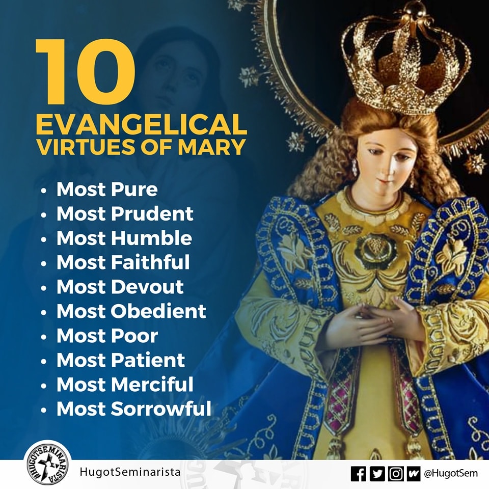 THE 10 EVANGELICAL VIRTUES OF MARY We... - HugotSeminarista | Facebook