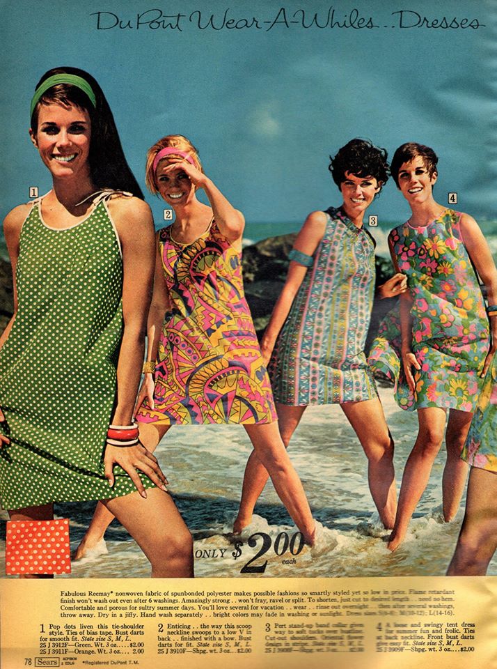 sears beach dresses Beachwear for 1968 from DuPont Wear-A-Whiles Prom dresses