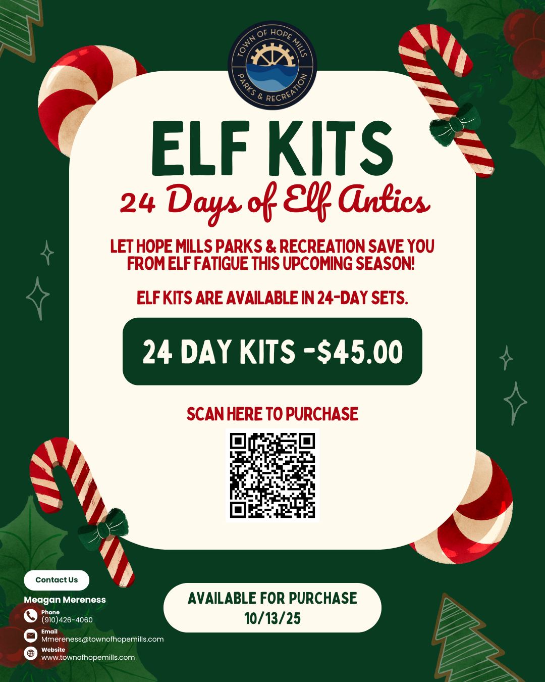 Hope - 🎄 Elf season just got easier! 🎄 Let Hope Mills Parks ...