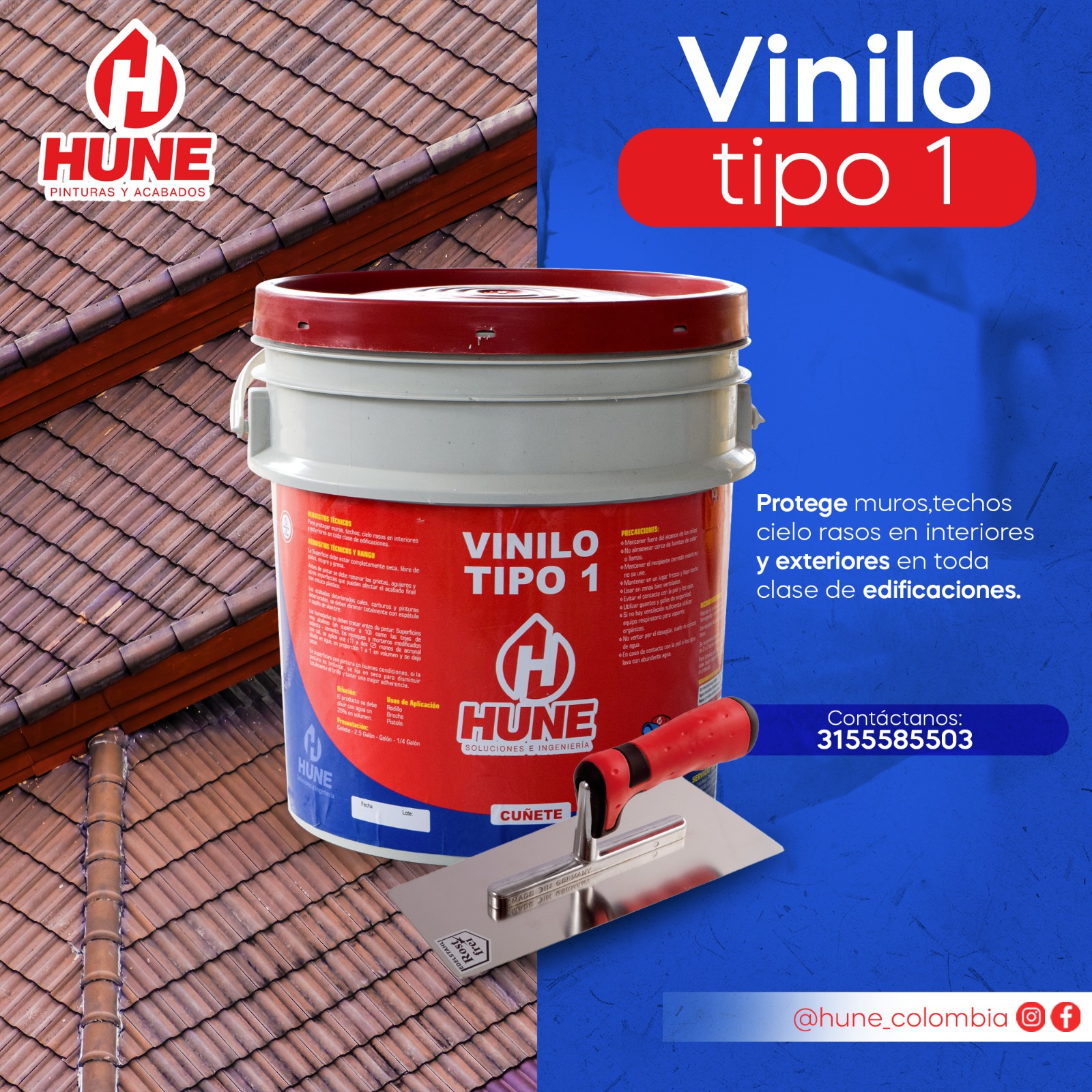 Hune Soluciones e Ingeniería - Vinilo tipo 1🖌🏠 Protege muros, techos ...