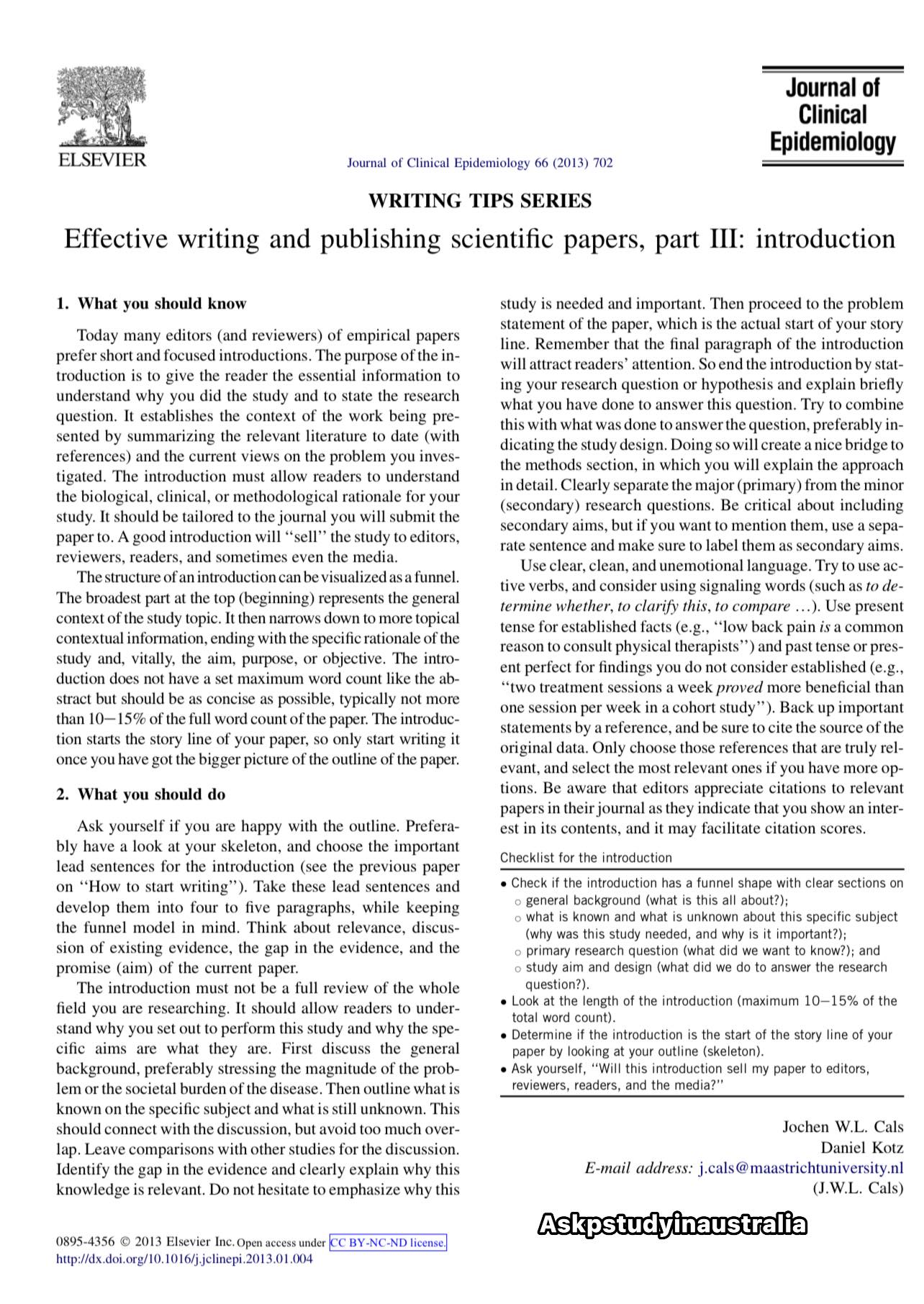 Askpstudyinaustralia - EFFECTIVE WRITING & PUBLISHING SCIENTIFIC PAPERS ...