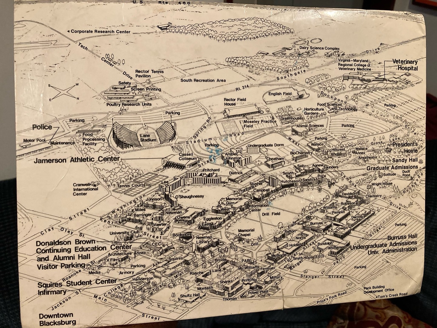 Map of campus from 1990
