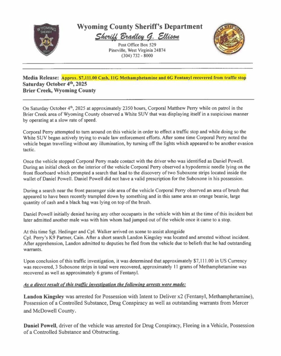 Wyoming County... - Wyoming County Sheriffs Office WV