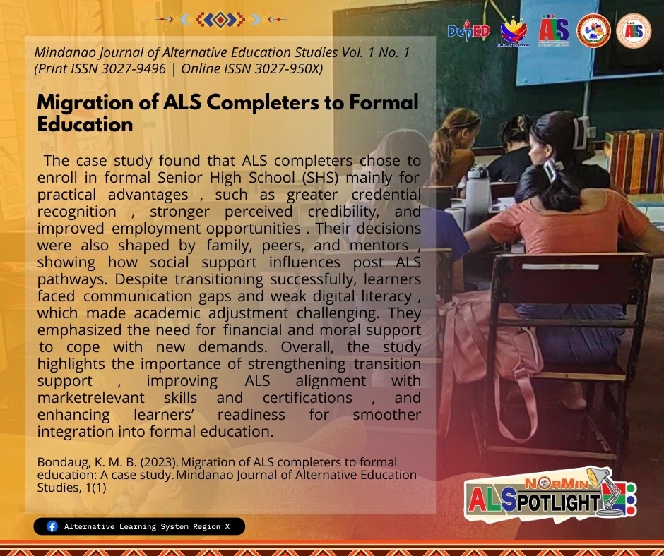 📚 ALSpotlight |... - Alternative Learning System Region X | Facebook