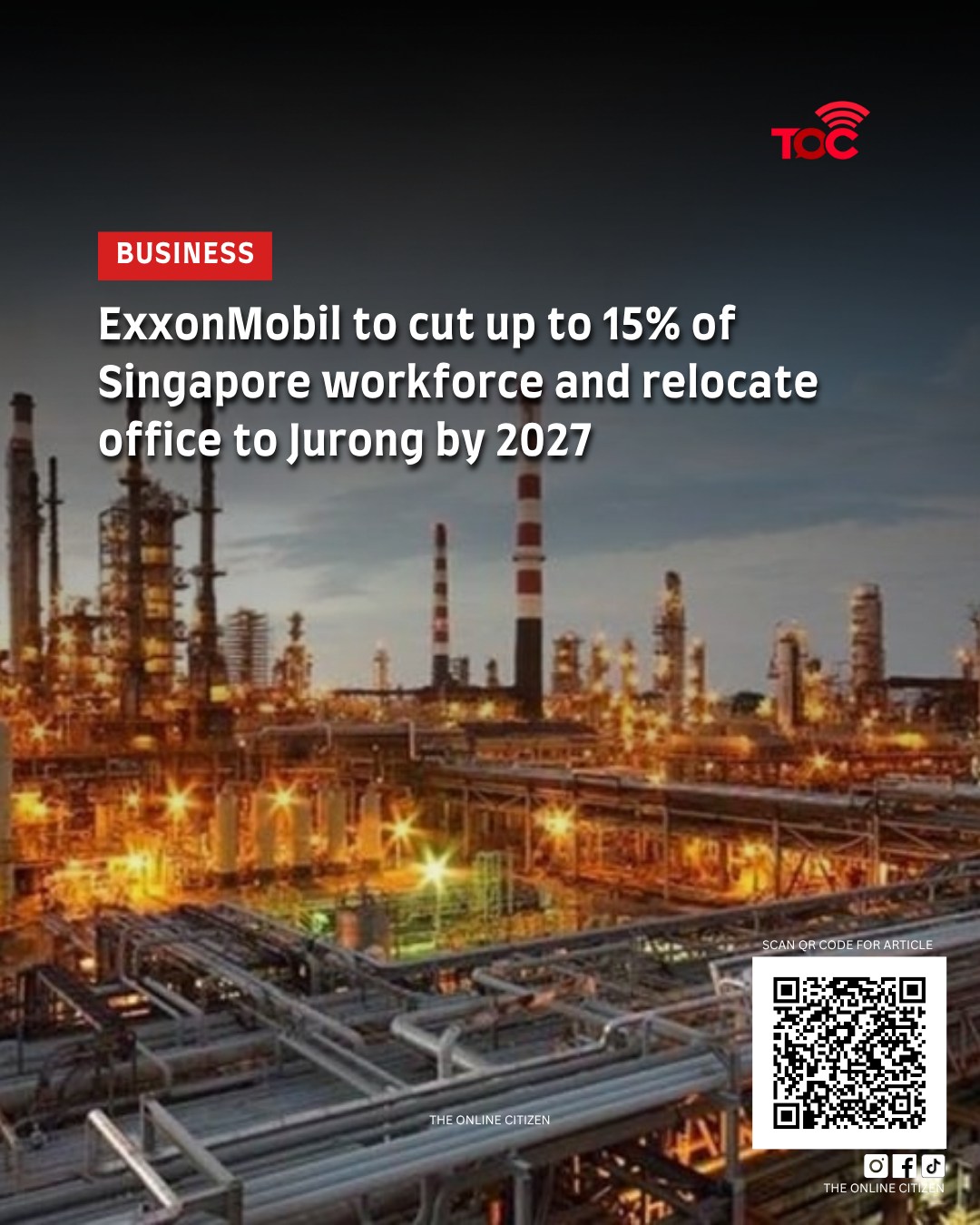 The Online - ExxonMobil will cut 10–15% of its Singapore workforce ...