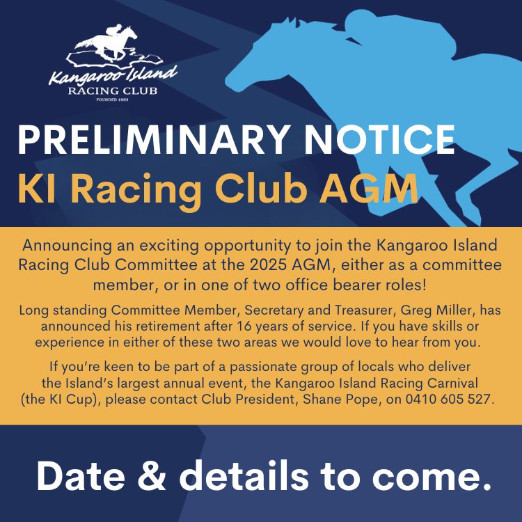 Kangaroo Island Racing... - Kangaroo Island Racing Club Inc.