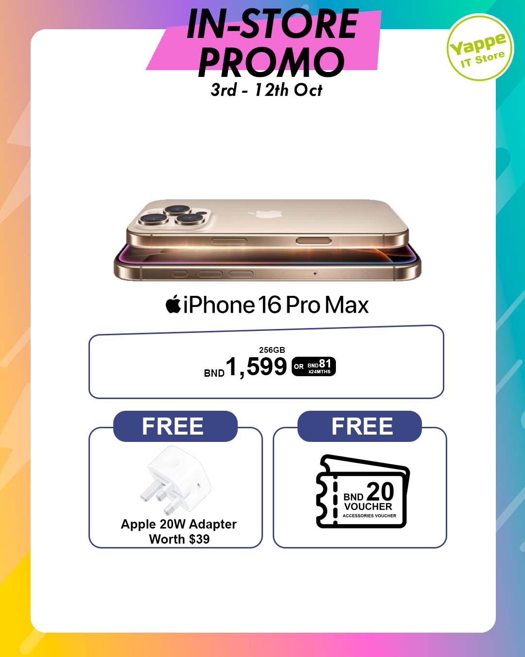 Yappe - 🚨 Don’t miss this! The iPhone 16 Pro Max In-Store Promo is ...