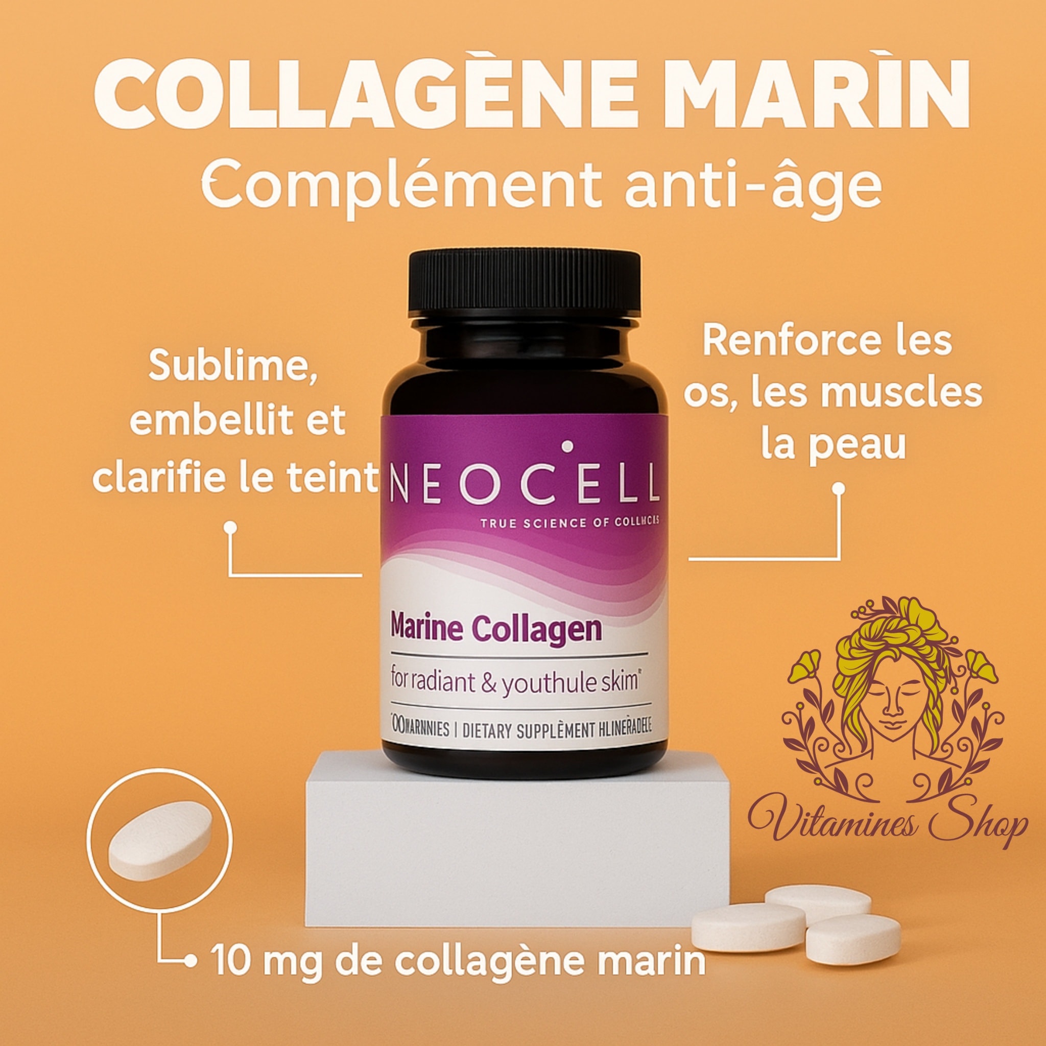 Collagène Marin En Poudre Aroma-Zone – 250g, Complément Anti-âge, Neuf