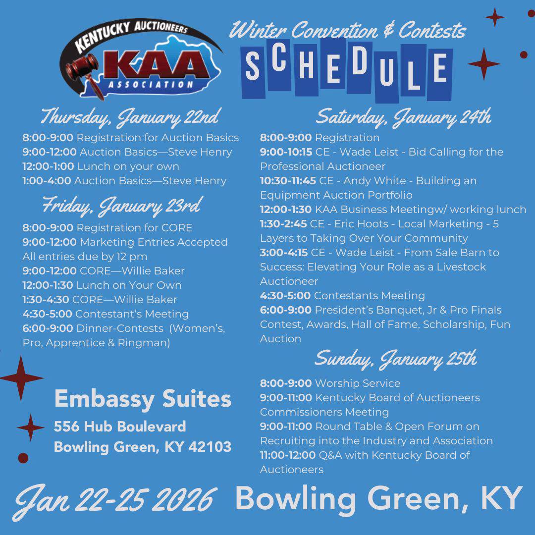 Kentucky - 📅 Take a Look at the Schedule! The KAA Winter Convention ...