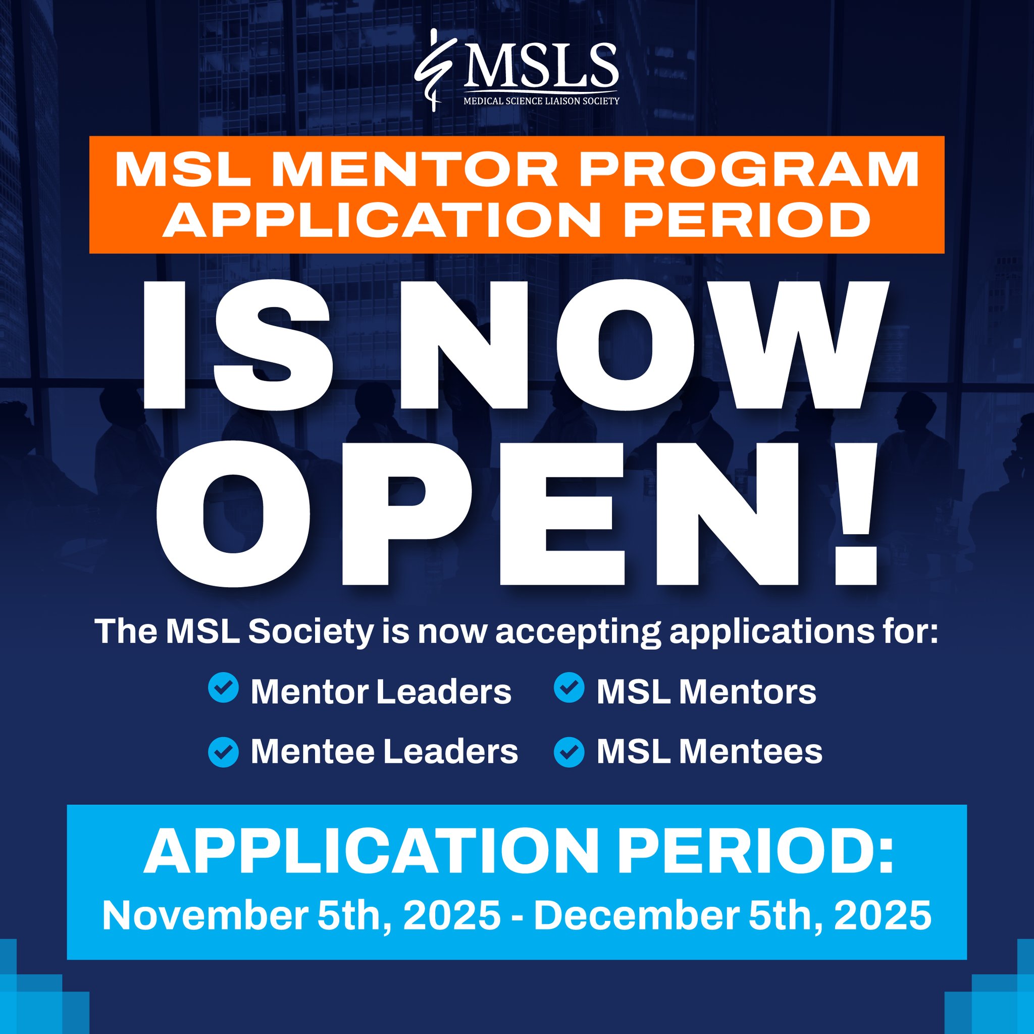 Medical - 2026 MENTOR PROGRAM APPLICATION PERIOD IS OPEN! 📢 The MSL ...