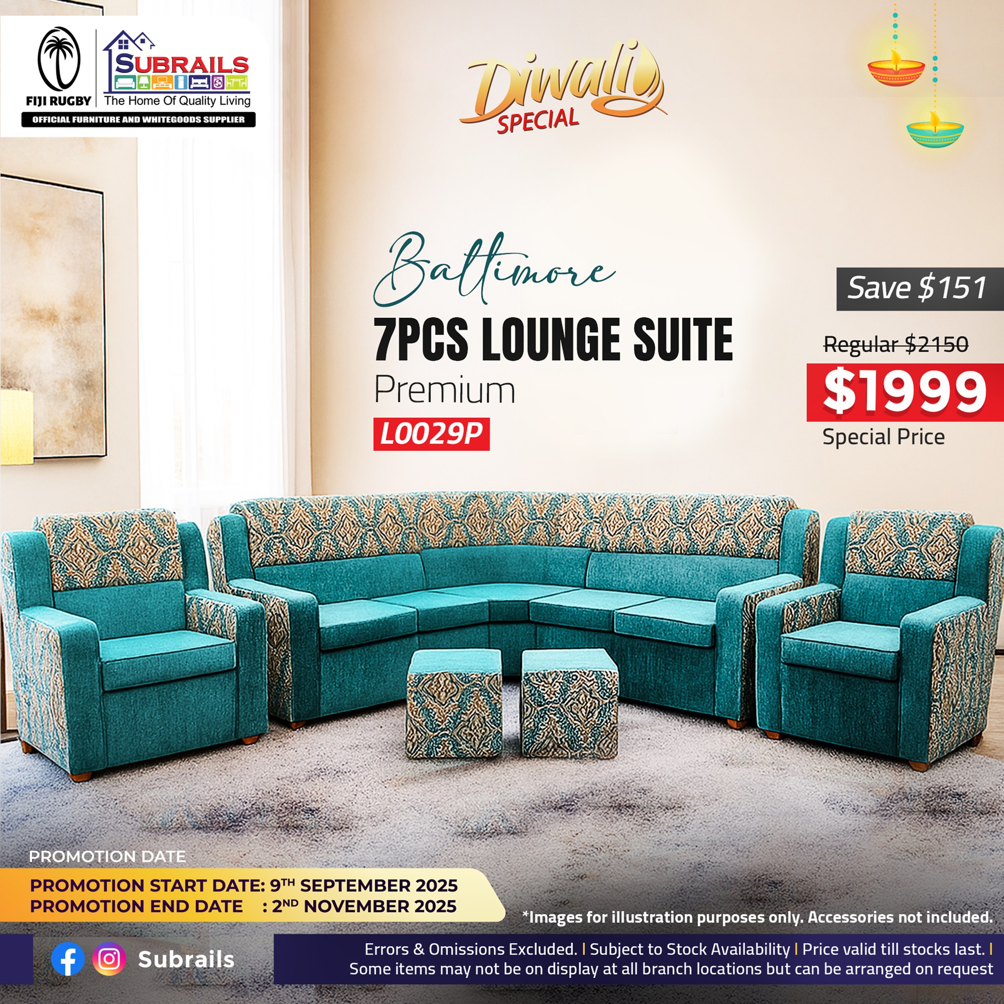 Subrails - 🪔 Diwali Special: Baltimore 7PCS Lounge Suite – Premium ...