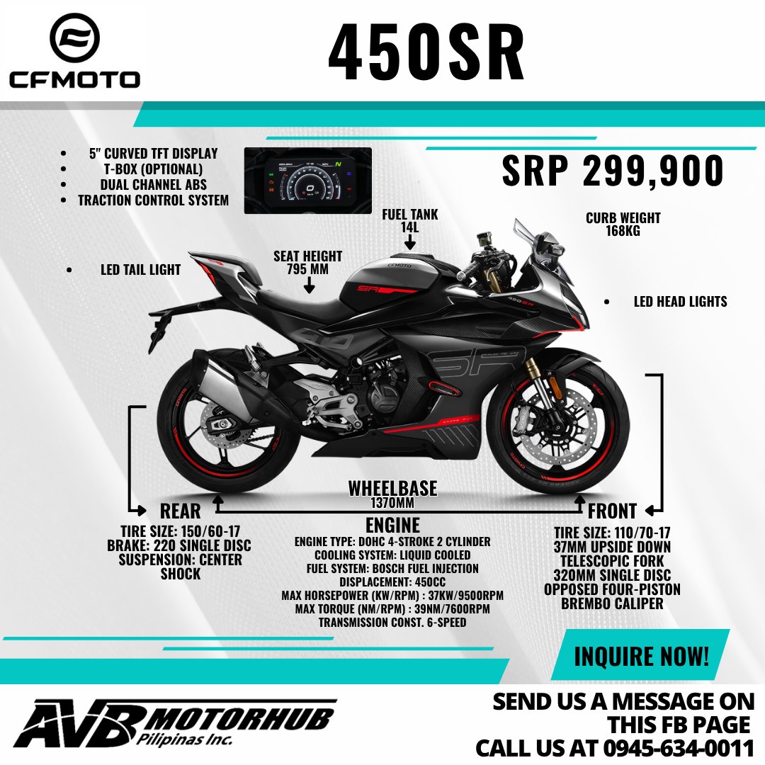 CFMoto - 🔥 Built for Excitement—Experience the CFMOTO 450SR! ⚡🏍️ 💰 SRP ...