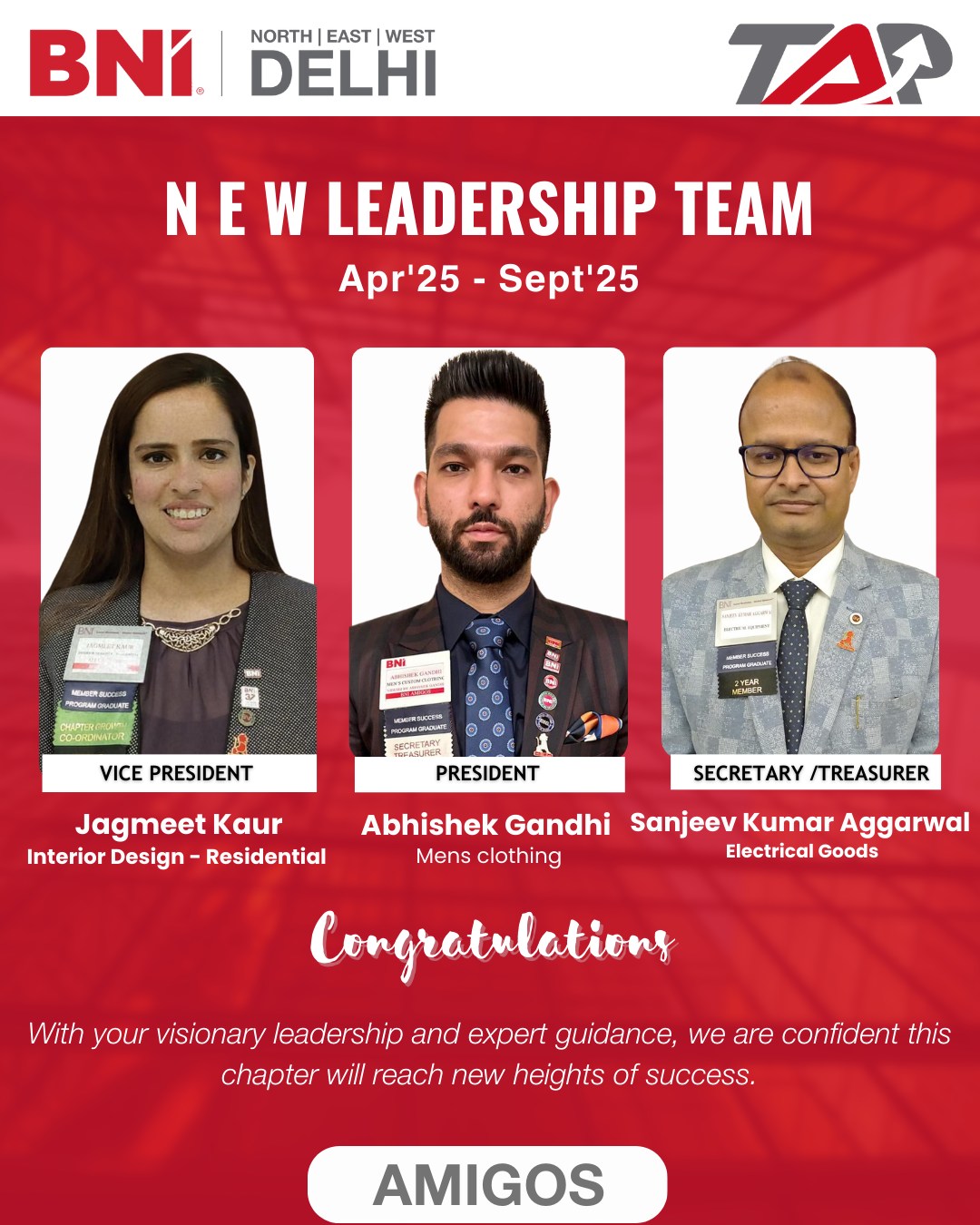 BNI New Delhi - Congratulations to the new Leadership of... | Facebook