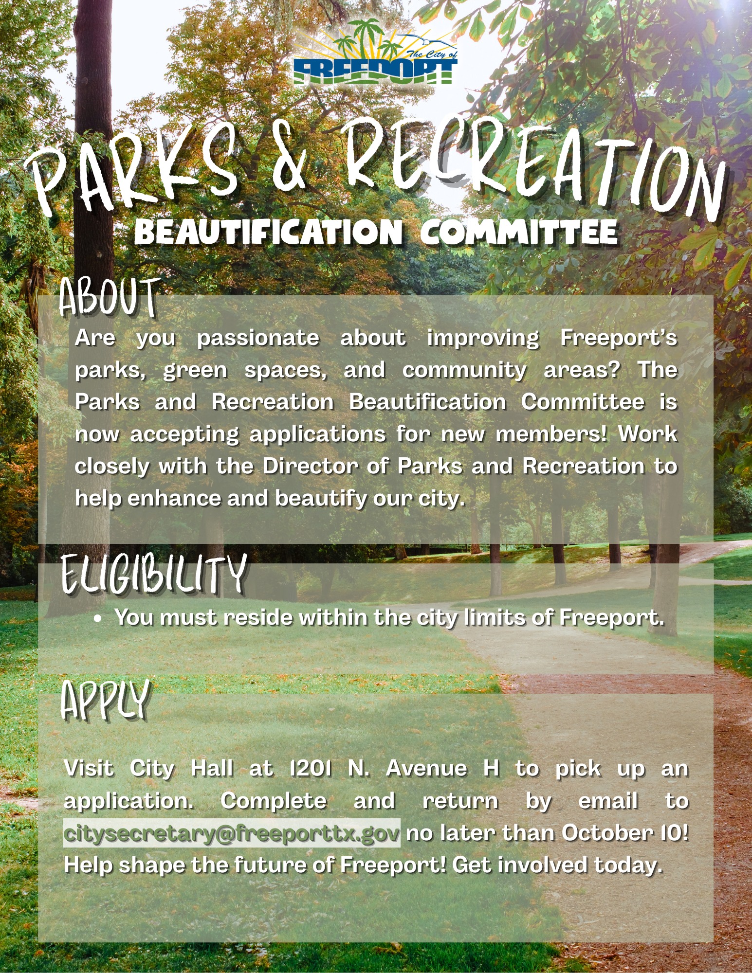🌳 Join the Freeport Parks & Recreation... - City of Freeport | Facebook
