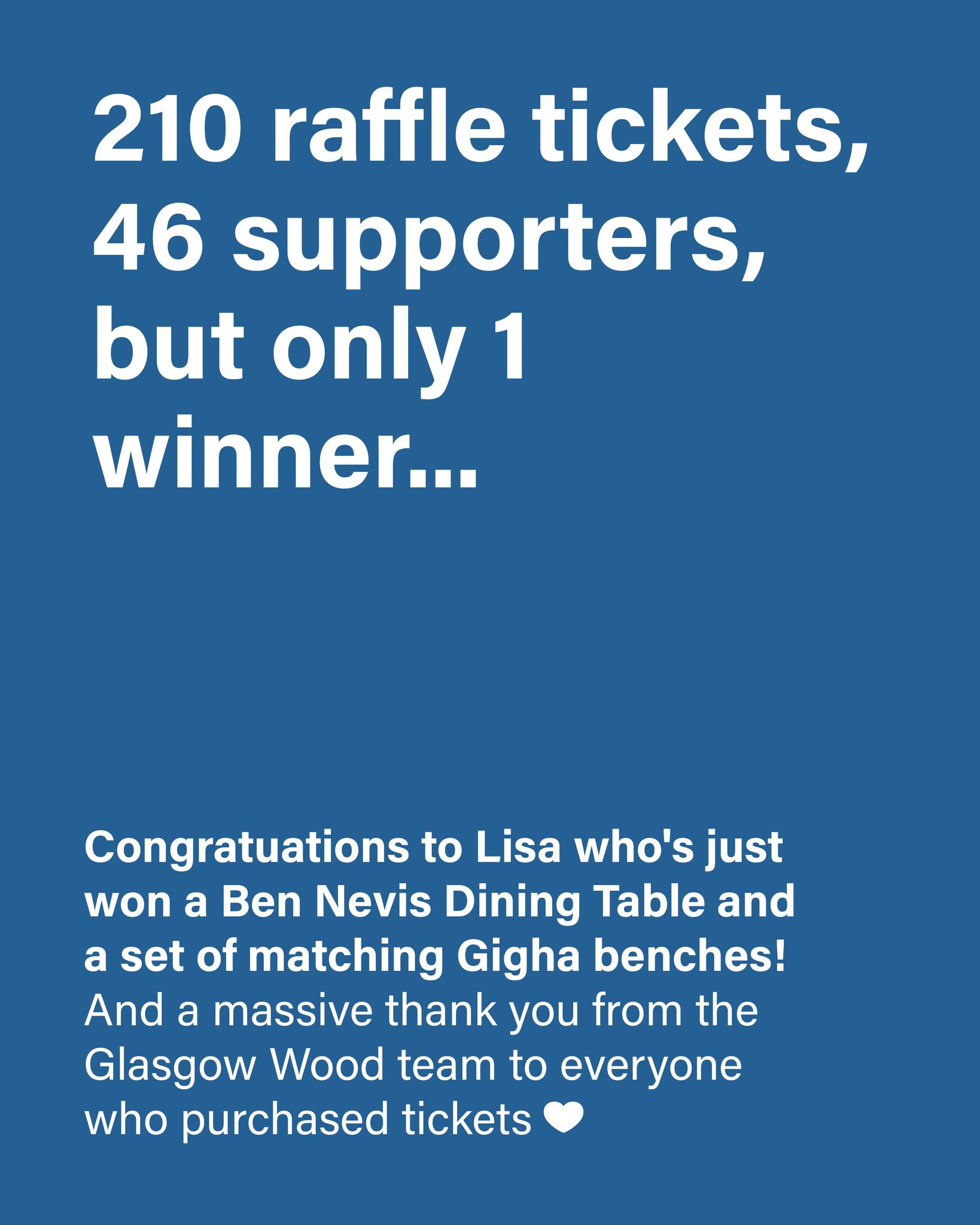 Glasgow Wood - MAHOOSIVE congrats to Lisa who's just won... | Facebook