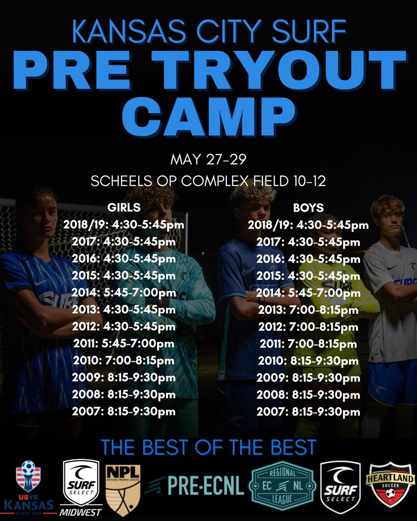 Kansas - PRE TRYOUT CAMP TIMES! REGISTER WITH LINK: https://playmetrics ...
