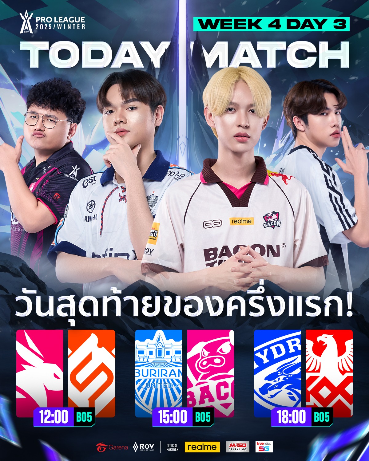 Garena - วันนี้วันสุดท้ายของครึ่งแรก! ห้ามพลาดกับบิ๊กแมตช์ระหว่าง Top 4 ...
