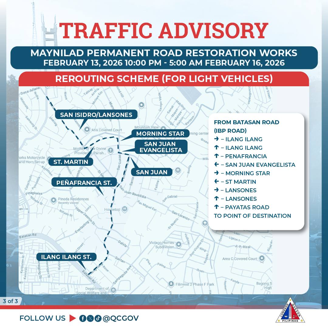 MAHALAGANG ABISO SA MGA MOTORISTA... - Quezon City Government | Facebook