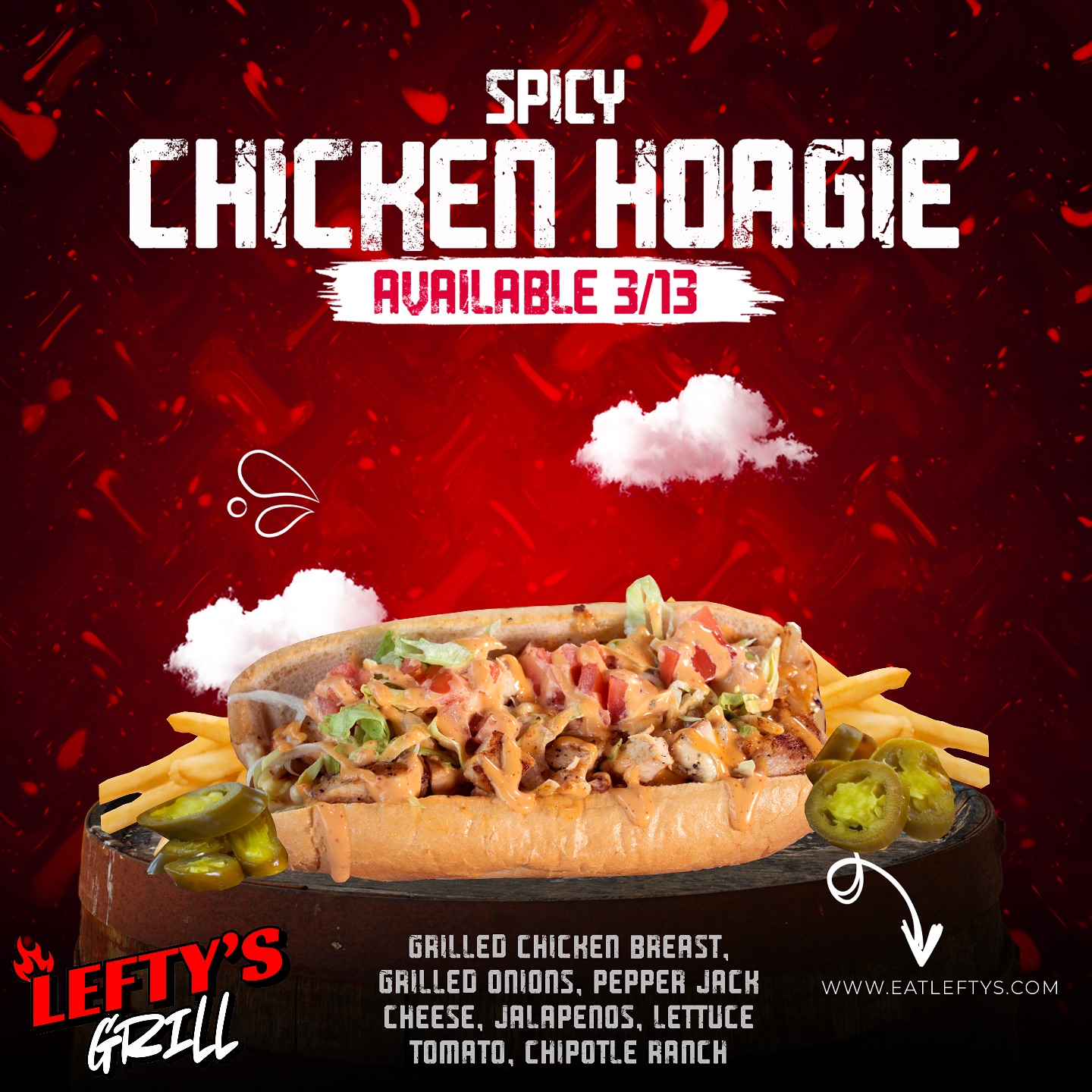 Lefty's - Introducing the ALL-NEW Spicy Chicken Hoagie (Available ...