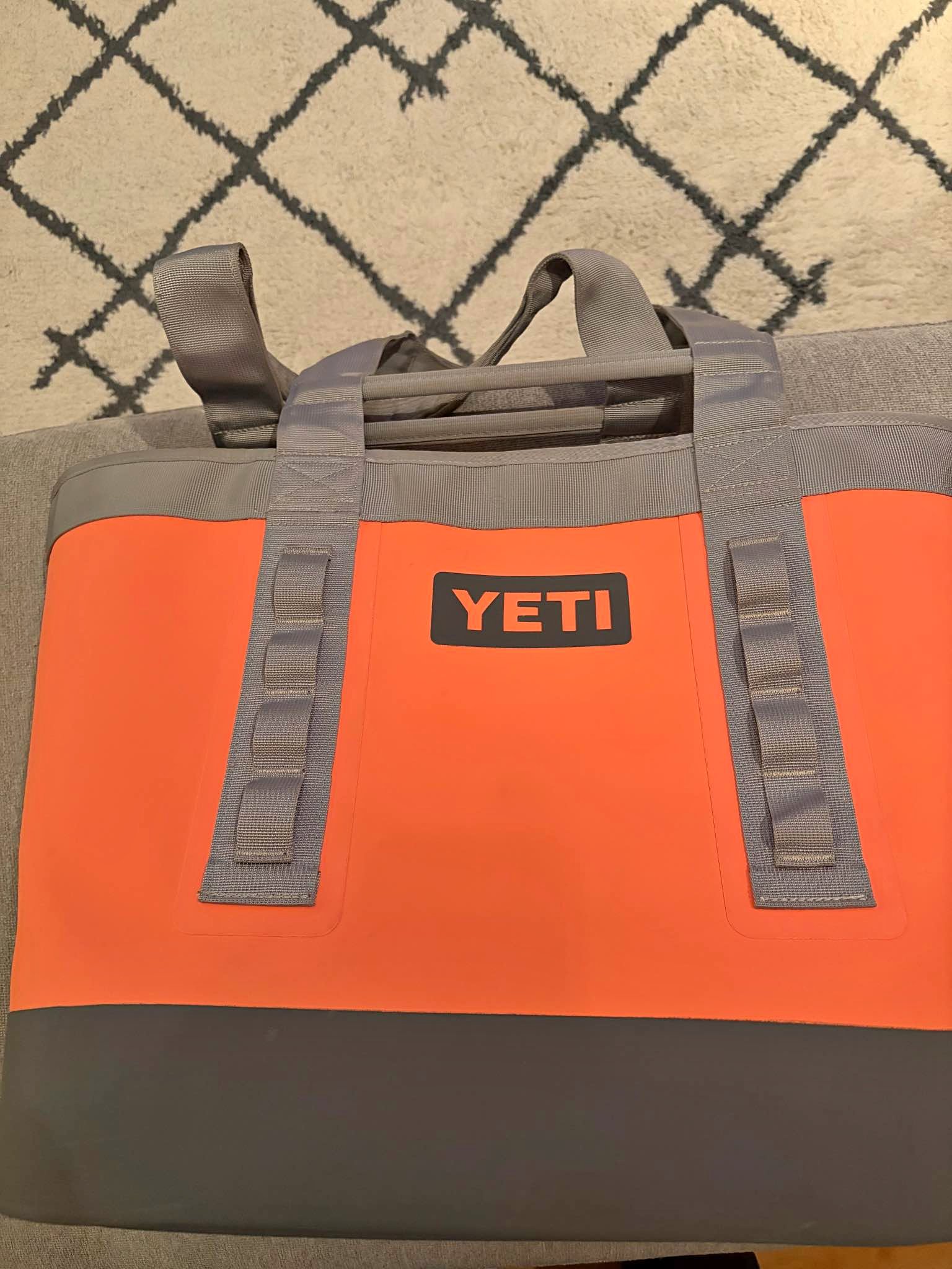 coral yeti camino bag Coolers Carryall 35 2.0 Colorblock Papaya/Beekeeper/Peach  NRS durable tote built for adventures on or off the grid New and used Camino-bag-yeti for