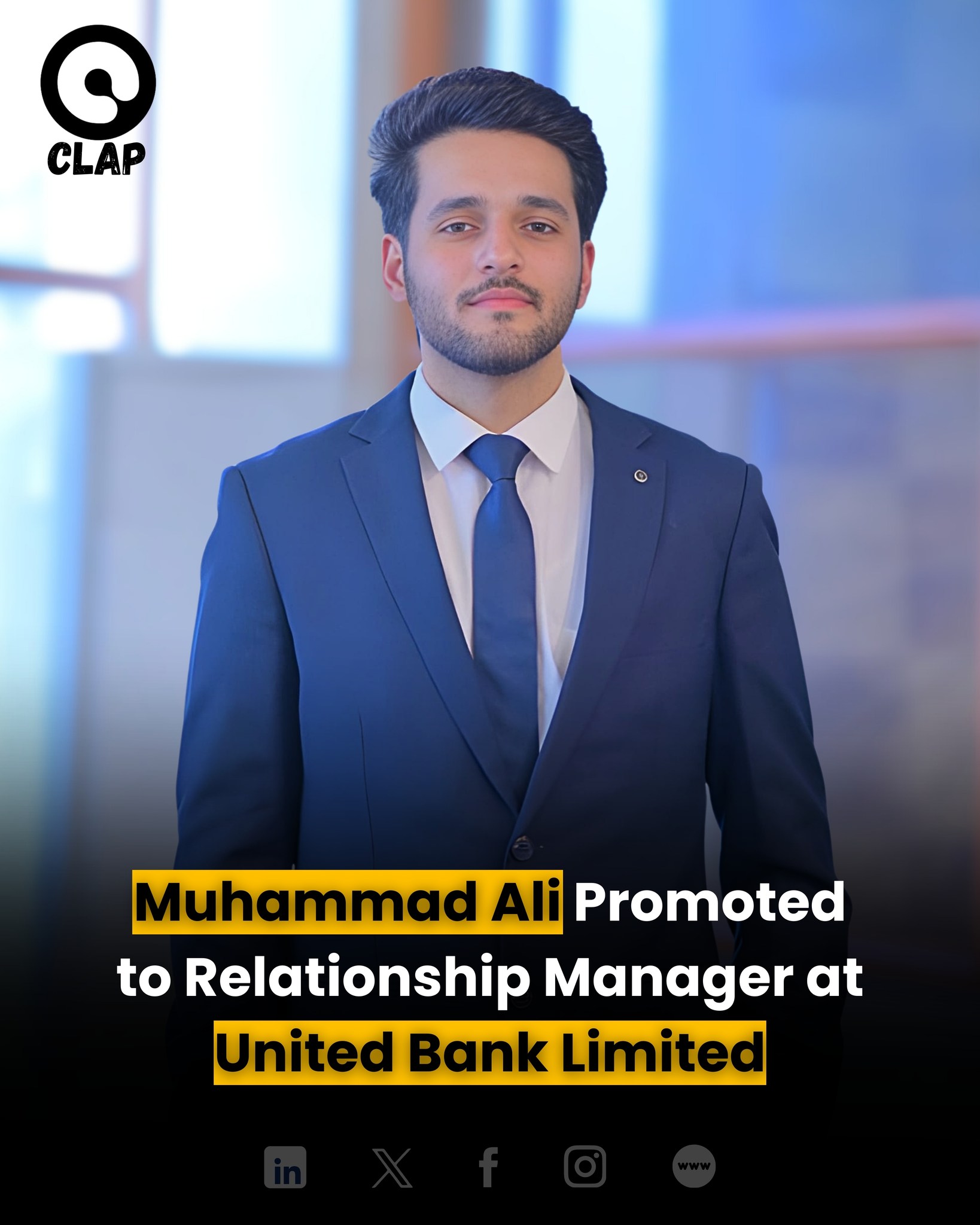 Clap - Muhammad Ali has been promoted to Relationship Manager at United ...