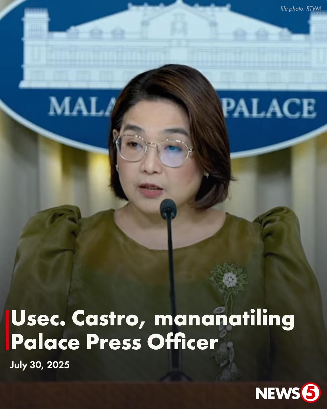 News5 - RETAINED AS PALACE SPOKESPERSON Mananatiling Palace Press ...