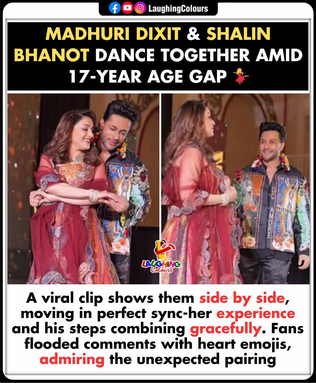 Grace meets groove 💃🕺 MadhuriDixit... Laughing Colours Facebook