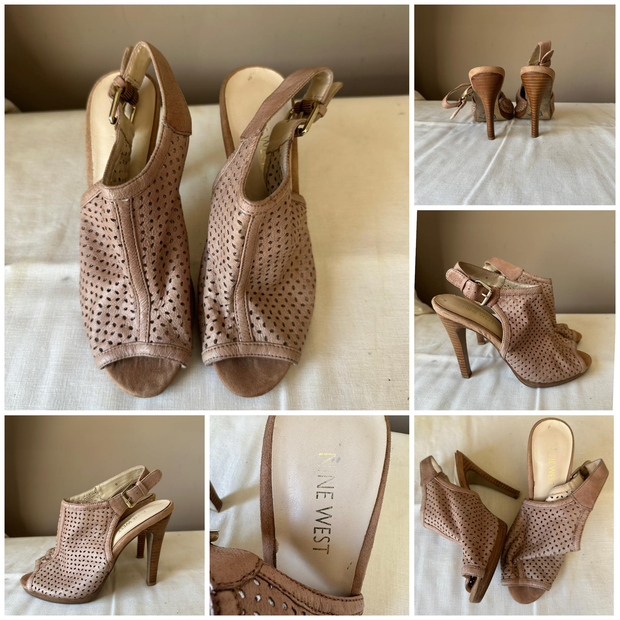 Escarpins Nine West En Cuir Véritable Noir Et Blanc Ajouré - Taille 37 - Neufs Avec Boîte