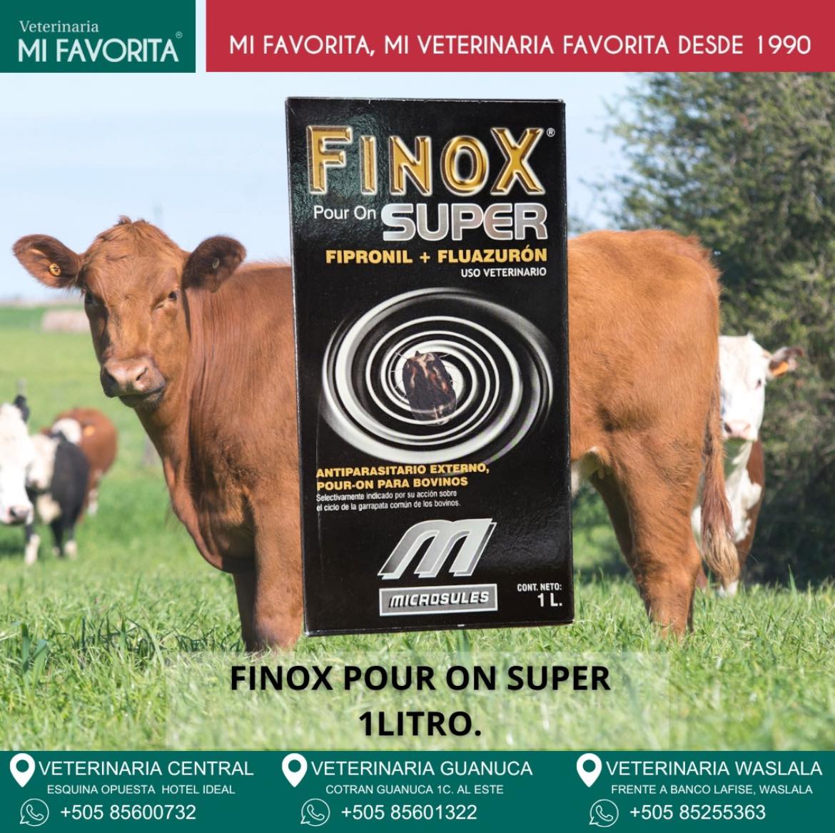 Veterinaria - Finox Pour On Super 🐄 Antiparasitario externo para ...