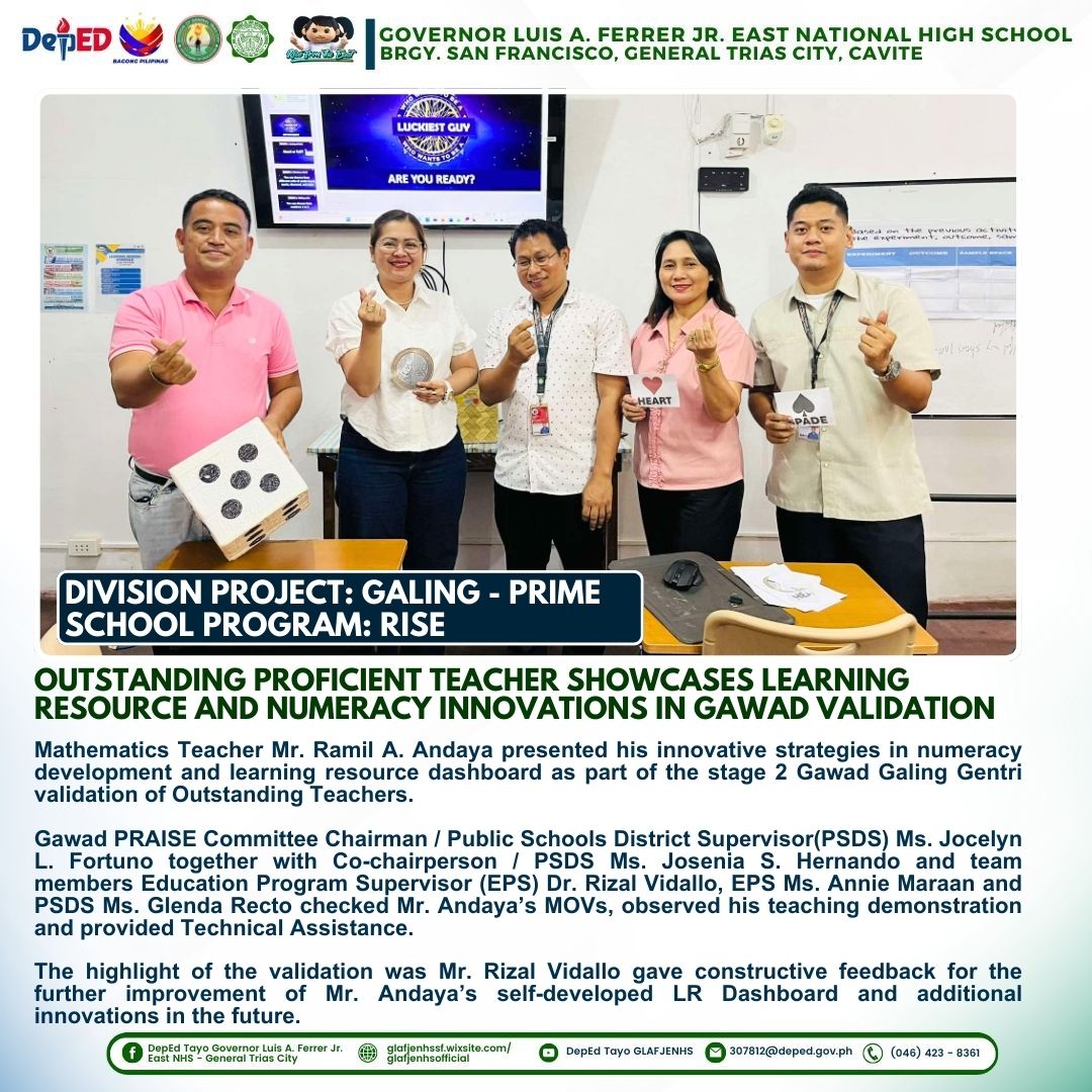DepEd Tayo Governor Luis A. Ferrer Jr. East NHS - General Trias City ...