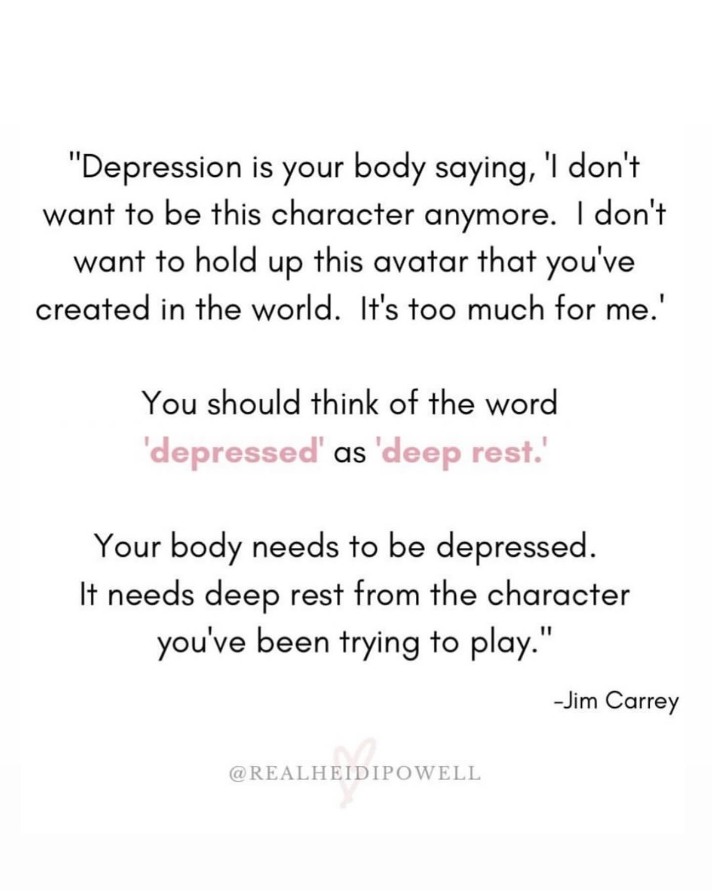 Heidi - Depression = DEEP REST 🫶🏼 One of the most profound paradigm ...