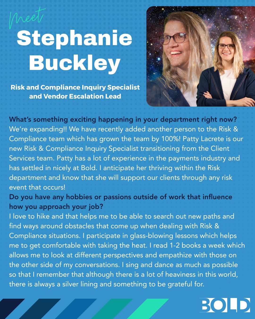 BOLDpay - Meet Stephanie Buckley, our incredible Risk and Compliance ...