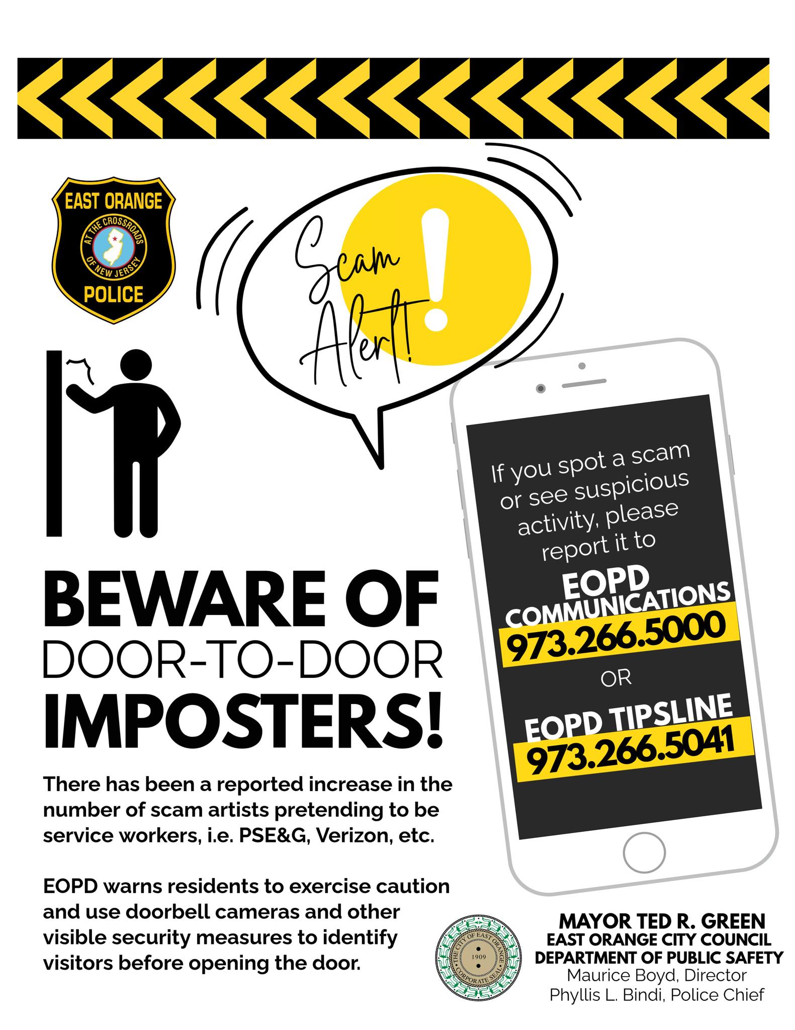 ⚠️ SCAM ALERT! Beware of Door-To-Door Imposters! There has been 