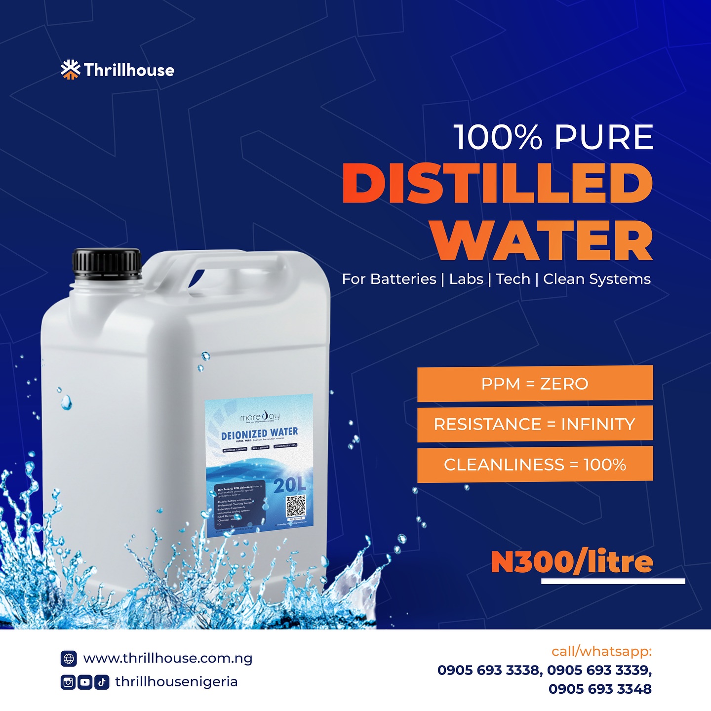 Thrillhouse - 💧 When only 100% purity will do. Get the cleanest ...