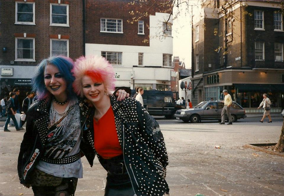 Punks and skins on the Ave in 1985