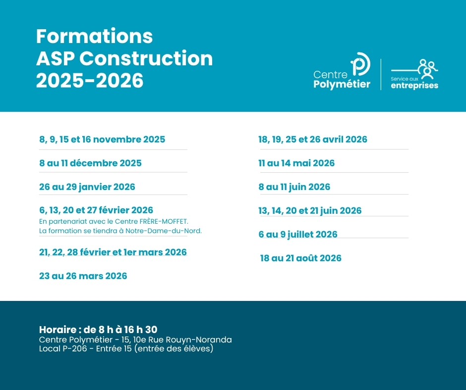 Centre - [FORMATION SAE] 📅 Le calendrier des formations ASP ...