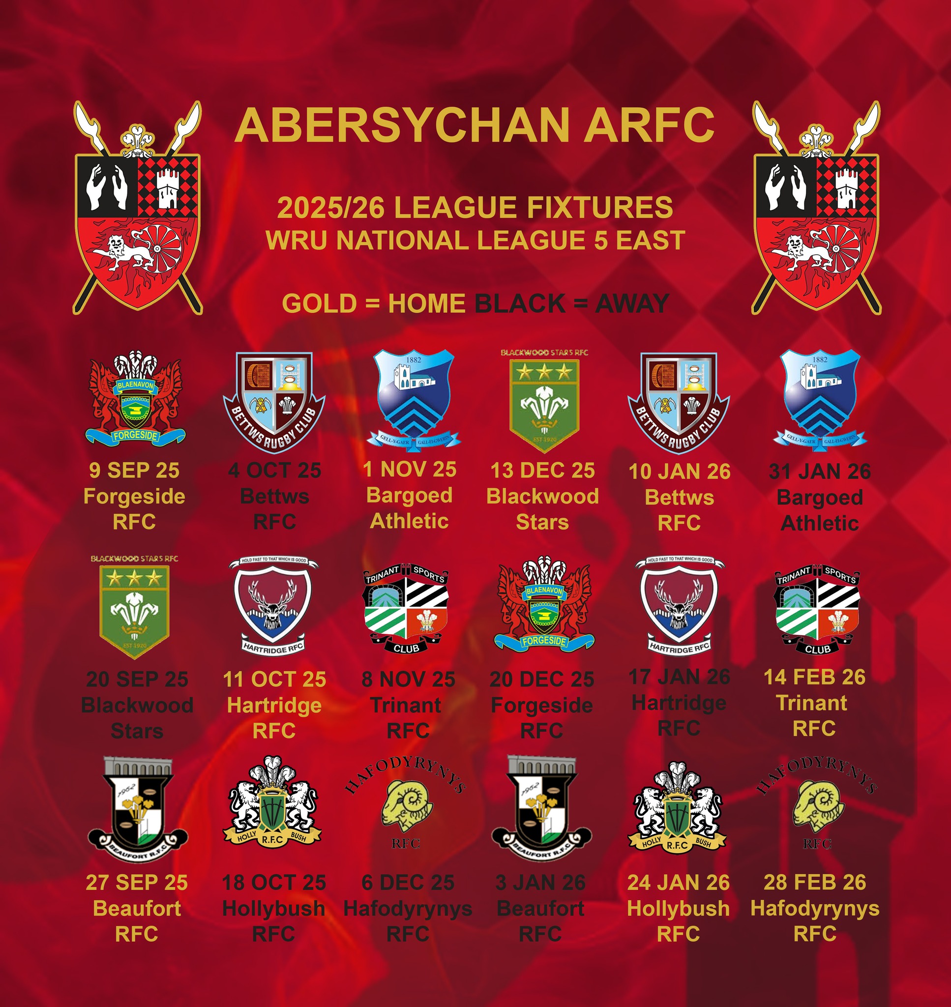 Abersychan ARFC - 📅🏈📆 FIXTURE DATES 📅🏈📆 DATES FOR THE... | Facebook