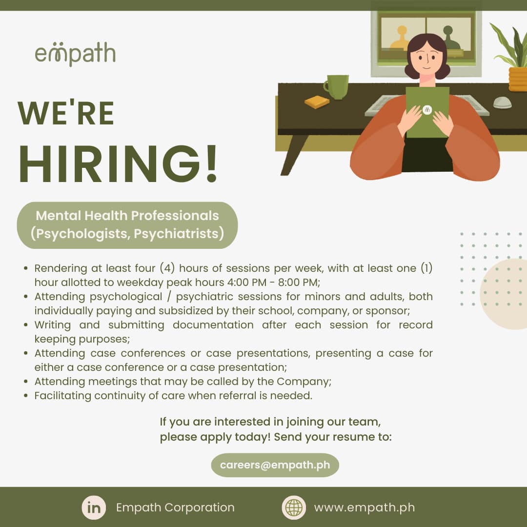 Empath - 📢 We're Hiring: Mental Health Professionals! 🧠💙... | Facebook