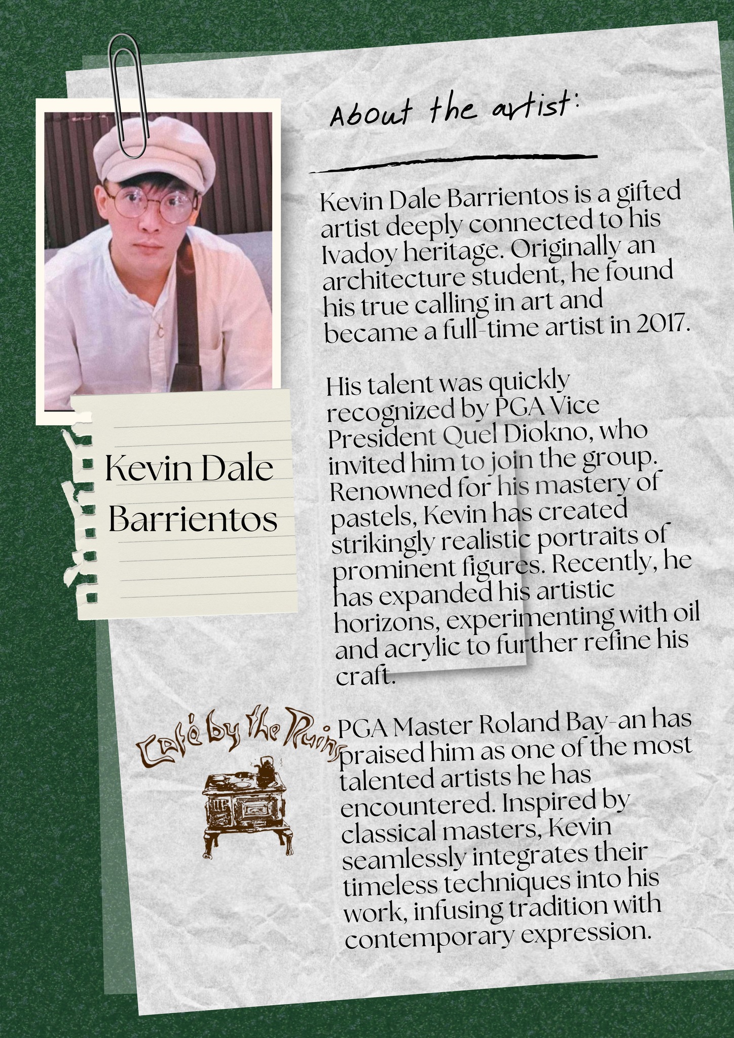 Cafe - Get to know our Artist 4/7- Kevin Dale Barrientos “Panaafilan ...