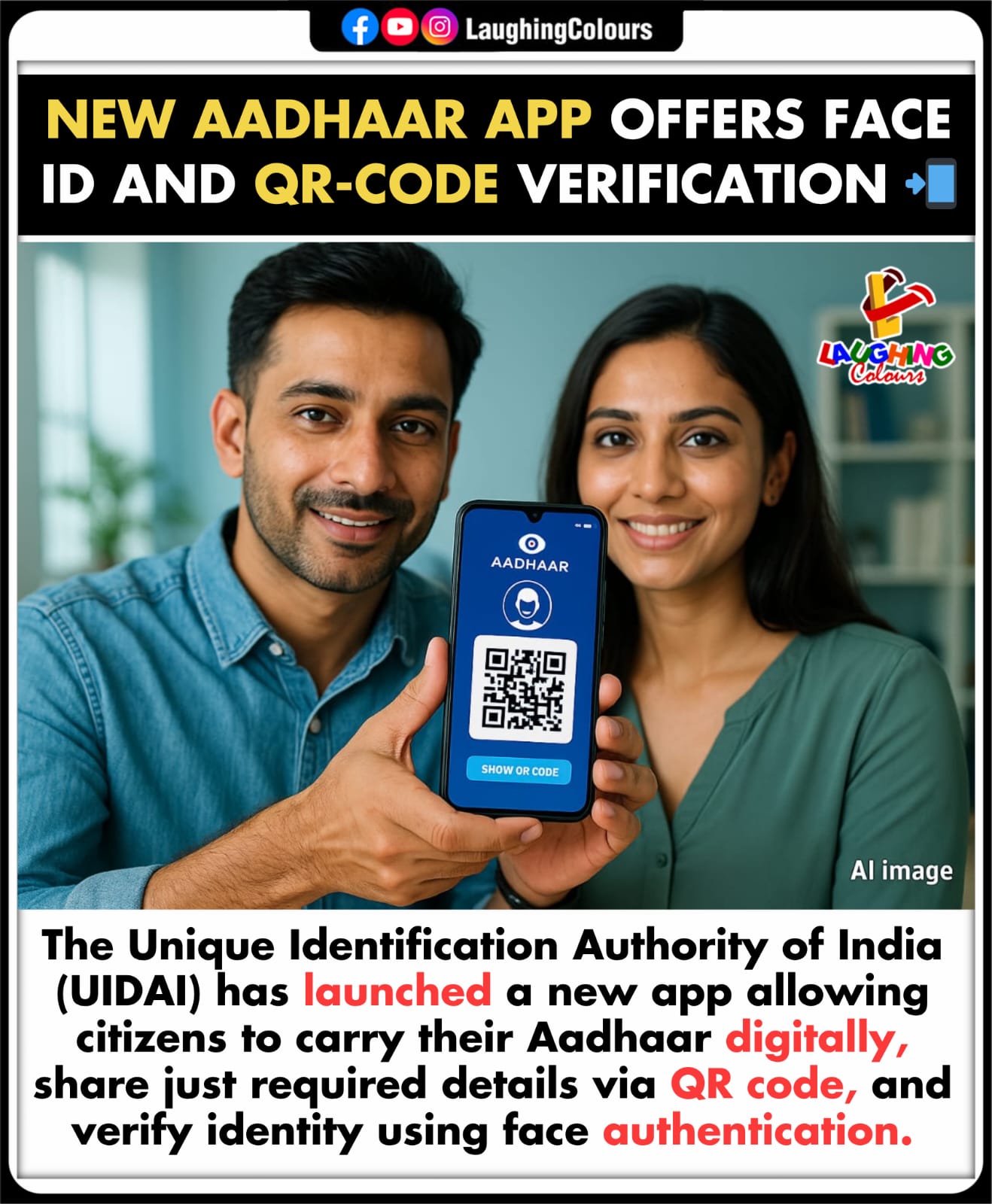 New Aadhaar app goes digital 📲... - Laughing Colours | Facebook