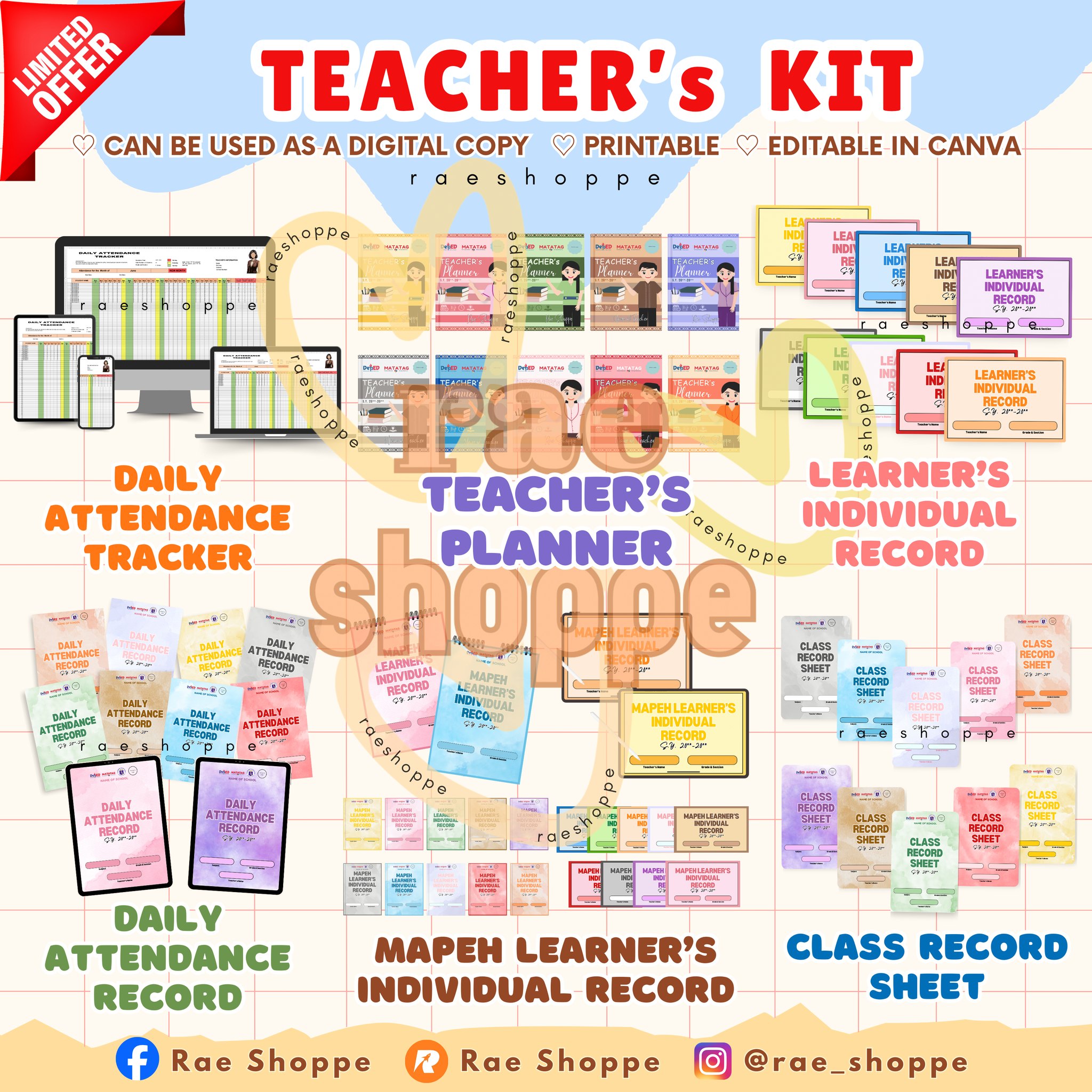 Rae Shoppe - 👩🏻‍🏫 TEACHER’S KIT TEMPLATES 👨🏻‍🏫 🎨... | Facebook