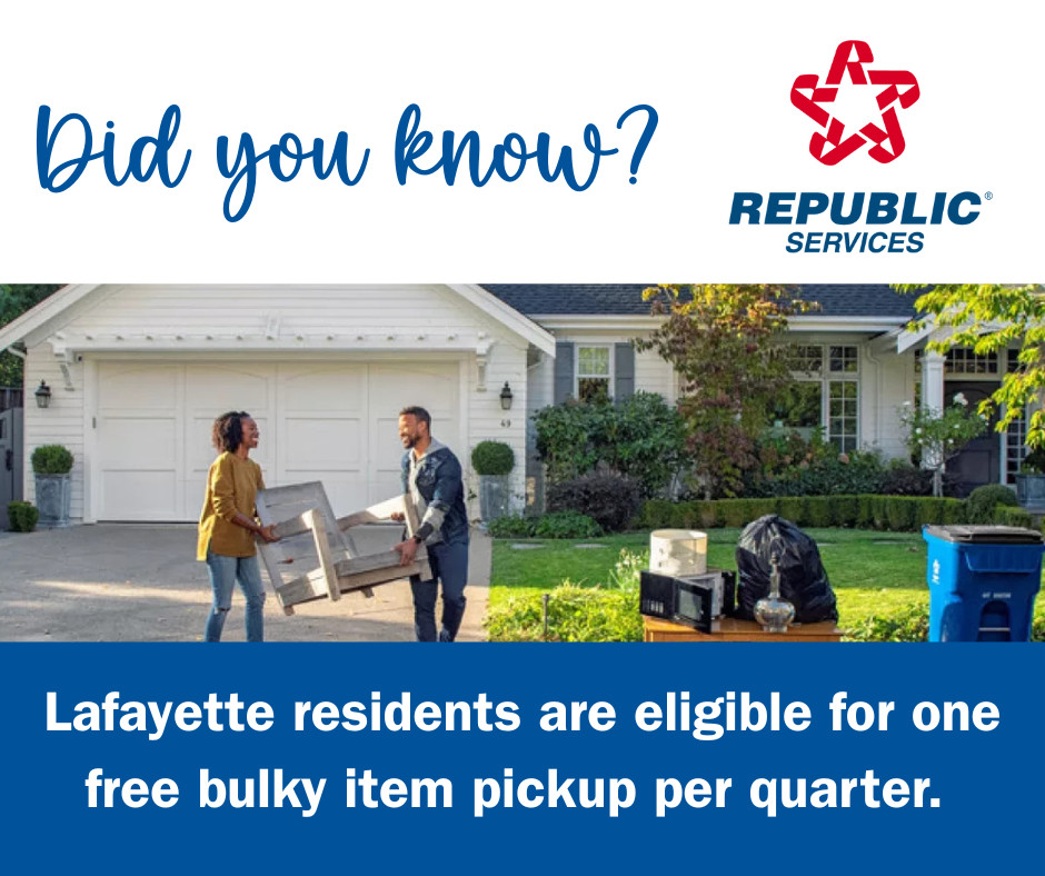 City - Have bulky items that won’t fit in your curbside bin? Lafayette ...